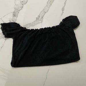 Black off the shoulder shirt